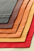 swatches of leather in a rainbow of colors